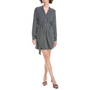 Maison Maar Womens  Tie Waist Shirtdress, Grey